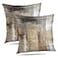 Alricc Beige and Grey Throw Pillow Covers 18X18 Brown Abstract Art Painting Aesthetic Modern Square Decorative Pillow Covers Soft Throw Pillows for Couch Sofa Bedroom Set of 2
