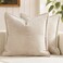 MIULEE Decorative Euro Sham Throw Pillow Covers for Couch Bed Livingroom 26x26 Inch Set of 2 Beige Boho Accent Throw Pllows Broadside Striped Patchwork Soft Corduroy Pillowcases