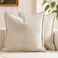 MIULEE Decorative Euro Sham Throw Pillow Covers for Couch Bed Livingroom 26x26 Inch Set of 2 Beige Boho Accent Throw Pllows Broadside Striped Patchwork Soft Corduroy Pillowcases