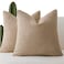 Foindtower Set of 2 Decorative Textured Boucle Throw Pillow Covers Accent Solid Pillow Cases Soft Cozy Couch Cushion Case for Chair Sofa Bedroom Living Room Home Decor 26 x 26 Inch Taupe Khaki Camel