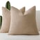 Foindtower Set of 2 Decorative Textured Boucle Throw Pillow Covers Accent Solid Pillow Cases Soft Cozy Couch Cushion Case for Chair Sofa Bedroom Living Room Home Decor 26 x 26 Inch Taupe Khaki Camel