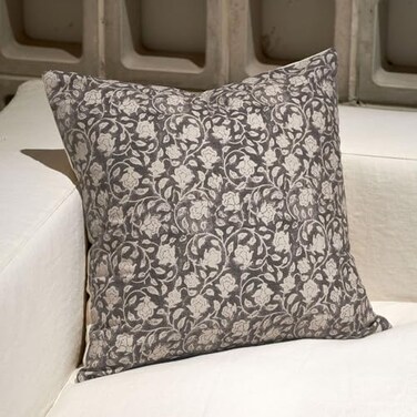DOMVITUS Floral Pillow Covers 20x20 Throw Pillows for Couch Floral Print Pillow Cover Decorative Neutral Accent Throw Pillow Covers for Living Room 1PC Taupe
