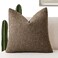 Foindtower Decorative Textured Boucle Throw Pillow Covers Accent Solid Pillow Cases Neutral Soft Cozy Couch Cushion Case for Chair Sofa Bedroom Living Room Home Decor 20x20 Inch1PCLight Brown