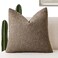Foindtower Decorative Textured Boucle Throw Pillow Covers Accent Solid Pillow Cases Neutral Soft Cozy Couch Cushion Case for Chair Sofa Bedroom Living Room Home Decor 20x20 Inch1PCLight Brown