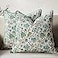 CPC COTTON CPC 100 Cotton Throw Pillow Covers 18x18 Inch Set of 2 Blue Block Print Pattern Couch Pillow Cute Boho Decorative Pillows for Living Room Bedroom with Hidden Zipper Harvest Bloom