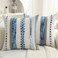 PLEPATE Boho Pillow Covers 18x18 Set of 2 for CouchModern Farmhouse Sofa Decorative Blue Throw Pillow Covers Textured Chenille Cushion Covers Outdoor Netural Bohemian Pillow Cases Square