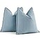 ZWJD Throw Blue Pillow Covers 18x18 Set of 2 Chenille Pillow Covers with Elegant Design Soft and Luxurious Decorative Throw Pillows for Couch Bed and Home Decor Light Blue