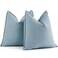 ZWJD Throw Blue Pillow Covers 18x18 Set of 2 Chenille Pillow Covers with Elegant Design Soft and Luxurious Decorative Throw Pillows for Couch Bed and Home Decor Light Blue