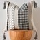 AmHoo Chenille Striped Textured Boho Throw Pillow Covers Aesthetic with Tassels Woven Decorative Pillow Case for Couch Bed Sofa Bedroom Modern Funky 18 x 18Inch Black