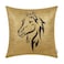BRAWARM Leather Throw Pillow Cover 20 X 20 Inches Gold Faux Leather Pillow Cover Case Luxury Horse Embroidery Throw Pillow for Couch Sofa Bed Home Decorative