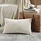 Fancy Homi Set of 1 Cream Long Lumbar Decorative Throw Pillow Covers 16x24 Inch for Couch Bed Sofa Rustic Farmhouse Boho Home Decor Soft Striped Corduroy Rectangle Accent Cushion Case 40x60 cm