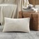Fancy Homi Set of 1 Cream Long Lumbar Decorative Throw Pillow Covers 16x24 Inch for Couch Bed Sofa Rustic Farmhouse Boho Home Decor Soft Striped Corduroy Rectangle Accent Cushion Case 40x60 cm
