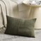 Fancy Homi Set of 1 Olive Green Long Lumbar Decorative Throw Pillow Covers 12x24 Inch for Couch Bed Sofa Rustic Farmhouse Boho Home Decor Soft Striped Corduroy Rectangle Accent Cushion Case 30x60 cm