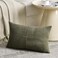 Fancy Homi Set of 1 Olive Green Long Lumbar Decorative Throw Pillow Covers 12x24 Inch for Couch Bed Sofa Rustic Farmhouse Boho Home Decor Soft Striped Corduroy Rectangle Accent Cushion Case 30x60 cm