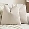 FUTEI Pack of 2 Chenille Decorative Throw Pillow Covers 18x18 InchSoft Cozy Striped Geometric Patterns Cushion CaseModern Home Decor for Couch Bed Living RoomBeige