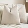 FUTEI Pack of 2 Chenille Decorative Throw Pillow Covers 18x18 InchSoft Cozy Striped Geometric Patterns Cushion CaseModern Home Decor for Couch Bed Living RoomBeige
