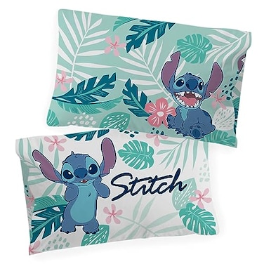 Jay Franco Disney Lilo Stitch Misty Palm Pack of 2 Pillowcase DoubleSided Kids Super Soft Bedding Official Disney Product