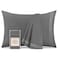 Mellanni Pillow Cases Luxury Extra Soft Cooling Pillow Covers 2 PC Iconic Collection Pillowcases Envelope Closure StandardQueen 20 x 30 Gray
