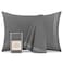 Mellanni Pillow Cases Luxury Extra Soft Cooling Pillow Covers 2 PC Iconic Collection Pillowcases Envelope Closure StandardQueen 20 x 30 Gray