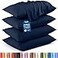 Utopia Bedding Standard Pillow Cases 4 Pack Envelope Closure Soft Brushed Microfiber Fabric Shrinkage and Fade Resistant Pillow Covers Standard Size 20 X 26 Inches Standard Navy