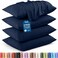 Utopia Bedding Standard Pillow Cases 4 Pack Envelope Closure Soft Brushed Microfiber Fabric Shrinkage and Fade Resistant Pillow Covers Standard Size 20 X 26 Inches Standard Navy