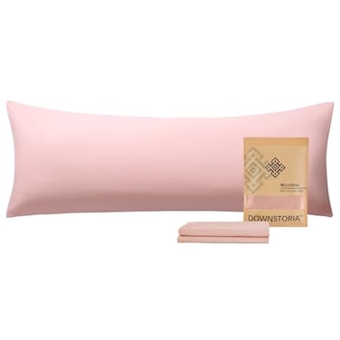 DOWNSTORIA Body Pillow Cover Ultra Soft Microfiber Long Pillowcase Envelope Closure Large Pillow Cases 20x54 inch Pink