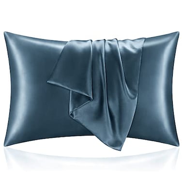 BEDELITE Satin Pillowcase for Hair and Skin Super Soft and Cooling Similar to Silk Pillow Cases 2 Pack with Envelope Closure Gift for Women Men20x26 Standard Size Bluesteel