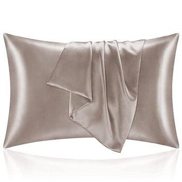 BEDELITE Satin Pillowcase for Hair and Skin Super Soft and Cooling Similar to Silk Pillow Cases 2 Pack with Envelope Closure Gift for Women Men20x30 Queen Size Rose Taupe