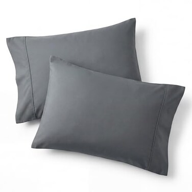 Bedsure King Size Pillow Cases Set of 2 Dark Grey Brushed Microfiber Pillowcases 2 Pack Super Soft Pillow Case Cover with Envelope Closure for Kids Wrinkle Fade Resistant 20x36 Inches