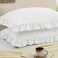 Cobedzy Ruffled Pillow Cases Set of 2 White Standard Pillow Shams Brushed Microfiber Edge Ruffled Soft Pillow Cover with Envelope Closure for Bedding Decor 20x26