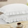 Cobedzy Ruffled Pillow Cases Set of 2 White Standard Pillow Shams Brushed Microfiber Edge Ruffled Soft Pillow Cover with Envelope Closure for Bedding Decor 20x26
