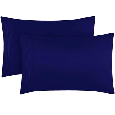 Mellanni Pillow Cases Luxury Extra Soft Cooling Pillow Covers 2 PC Iconic Collection Pillowcases Envelope Closure StandardQueen 20 x 30 Royal Blue