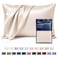 MR&HM MRHM Satin Pillowcase for Hair and Skin Silk Satin Pillowcase 2 Pack Standard Size Pillow Cases Set of 2 Silky Pillow Cover with Envelope Closure 20x26 Beige