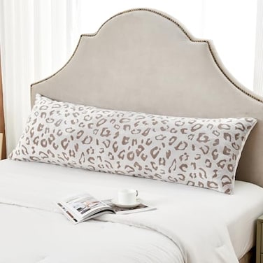 SOCHOW Body Pillow Cover 21x54 Inches Super Soft and Cozy Leopard Print Fleece Long Body Pillowcase with Zipper Closure1 Pack Brown