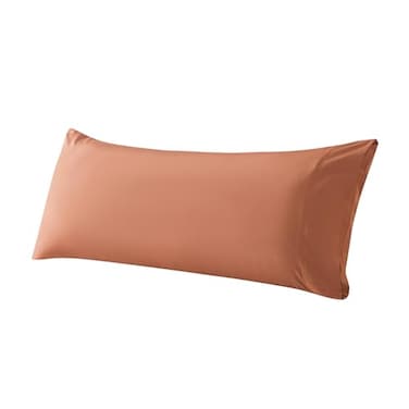 WhatsBedding Body Pillow Cover Cotton Fabric Long Pillowcase Breathable SkinFriendly Envelope Closure Rust 20x54 inch