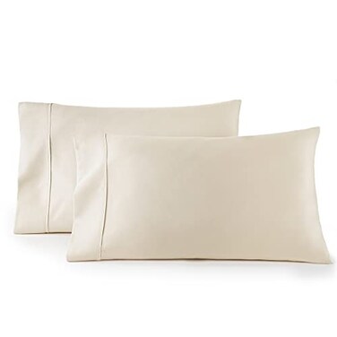HC COLLECTION HC Collection Pillow Cases Standard SizeQueen Size Set of 2 Microfiber Extra Soft Pillowcases Easy Care Machine Washable Cream