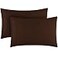 Mellanni Pillow Cases Luxury Extra Soft Cooling Pillow Covers 2 PC Iconic Collection Pillowcases Envelope Closure King 20 x 40 Brown