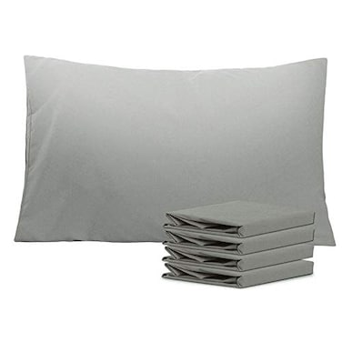 NTBAY Queen Pillowcase Set 4 Pack Brushed Microfiber 20x30 Pillowcases Soft WrinkleFree FadeResistant StainResistant Smoke Grey Pillowcases with Envelope Closure 20x30 Inches Smoke Grey