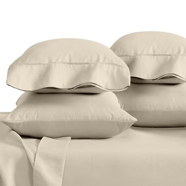 Bare Home Microfiber Bulk Pillow Cases StandardQueen Size Set of 4 Cooling Pillowcases Double Brushed Sand Pillowcases 4 Pack Easy Care Standard 4 Pack Sand