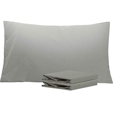 NTBAY King Pillowcase Set 2 Pack Brushed Microfiber 20x36 Pillowcases Soft WrinkleFree FadeResistant StainResistant Smoke Grey Pillowcases with Envelope Closure 20x36 Inches Smoke Grey