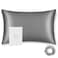 ALASKA BEAR Silk Pillowcase Men Women Beauty Anti Face Wrinkle Pillow Slip Case Real Mulberry Silk Queen Size with Zipper Closure 1pc Iron Grey