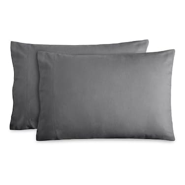 Bare Home Flannel King Pillowcases Set of 2100 Cotton Velvety Soft Cozy Double Brushed Heavyweight Flannel Pillowcases King Pillowcase Set of 2 Grey
