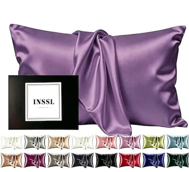 INSSL Silk Pillowcase for Women Mulberry Silk Pillowcase for Hair and Skin and Stay Comfortable and Breathable During Sleep 1 pc Purple 2030