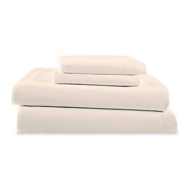 Martex 4 Piece Queen Bed Sheets Set Queen Bed Sheets Light Weight Soft Breathable Sheets Brushed Cotton Rich Blend SecureFit Wrinkle Resistant Durable Easy Care Bed Sheets Comfy Sheets Ivory