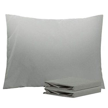 NTBAY Standard Pillowcase Set 2 Pack Brushed Microfiber 20x26 Pillowcases Soft WrinkleFree FadeResistant StainResistant Smoke Grey Pillowcases with Envelope Closure 20x26 Inches