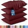 Utopia Bedding Queen Pillow Cases 4 Pack Envelope Closure Soft Brushed Microfiber Fabric Shrinkage and Fade Resistant Pillow Covers Queen Size 20 X 30 Inches Queen Burgundy