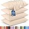 Utopia Bedding Queen Pillow Cases 4 Pack Envelope Closure Soft Brushed Microfiber Fabric Shrinkage and Fade Resistant Pillow Covers Queen Size 20 X 30 Inches Queen Beige