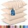 Utopia Bedding Queen Pillow Cases 4 Pack Envelope Closure Soft Brushed Microfiber Fabric Shrinkage and Fade Resistant Pillow Covers Queen Size 20 X 30 Inches Queen Beige