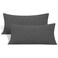 N&amp;Y HOME 2Pack Stretch Pillow Cases Jersey Knit Ultra Soft Envelope Closure Pillowcases TShirt Like Microfiber Blend Suitable for Queen or Standard Size Set of 2 Hemp Gray