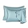 SIYUAN 2 Pcs Mulberry Silk Pillowcase for Hair and SkinCooling Silk Pillow Case with Hidden ZipperAllergen Proof Dual Sides Soft Breathable Smooth Silk Pillow Cover for WomenStandard2PCSAqua Blue